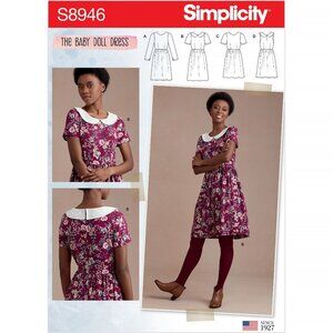 Simplicity S8946 Misses Baby Doll Dress Pattern Size‎ 14-22 Collared